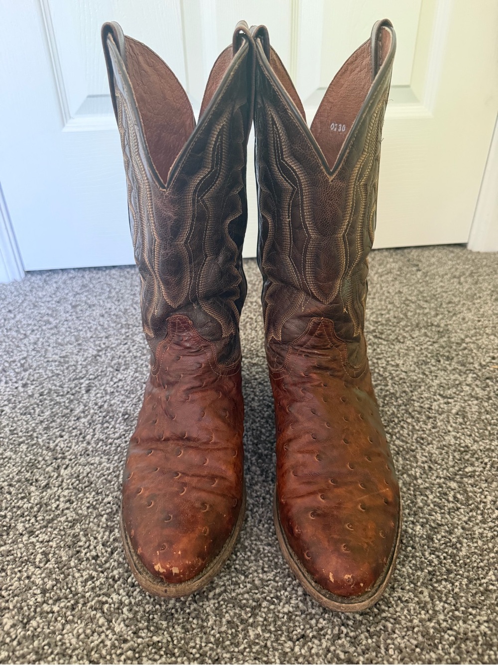 Dan Post Ostrich Leather Cowboy Boots